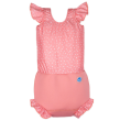 Plavky Happy Nappy kostýmek - Pink Dotty s volánky - Vel. S