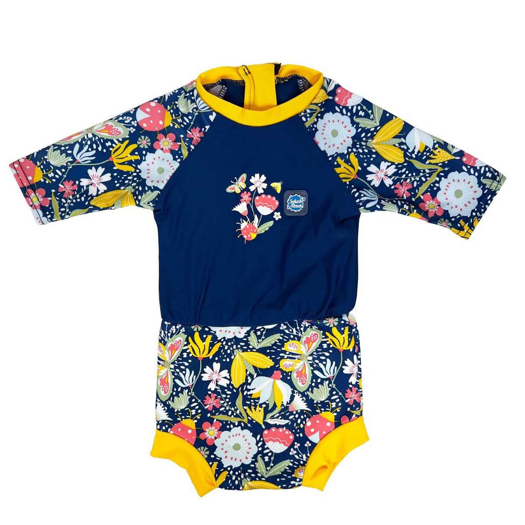 Splash About Plavky Happy Nappy UV obleček 3/4 rukáv Garden Delight Vel. M (3-8 měs.)