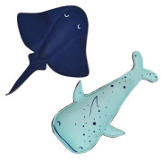 Neoprenové hračky do vody na potápění - Rejnok a velryba