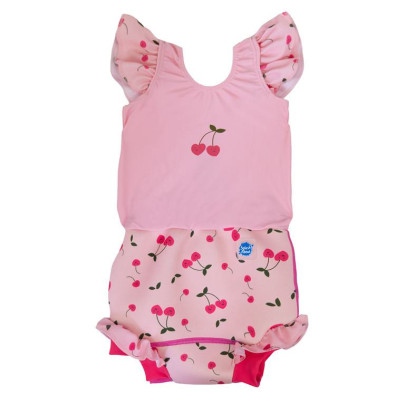 Plavky Happy Nappy kostýmek Cherry Baby s volánky