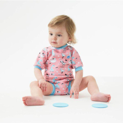 Baby neoprén - body - Zvířátka růžová
