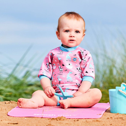 Baby neoprén - body - Zvířátka růžová