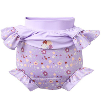 Plavky Happy Nappy kostýmek - Lilac Spring Frills s volánky