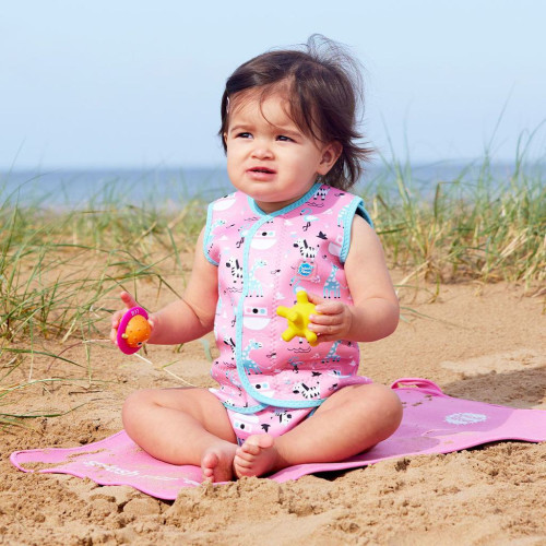 Baby neoprén-kombi - ZVÍŘÁTKA RŮŽOVÁ
