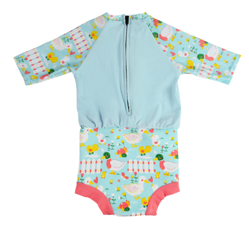 Plavky Happy Nappy UV obleček 3/4 rukáv Malé kačenky