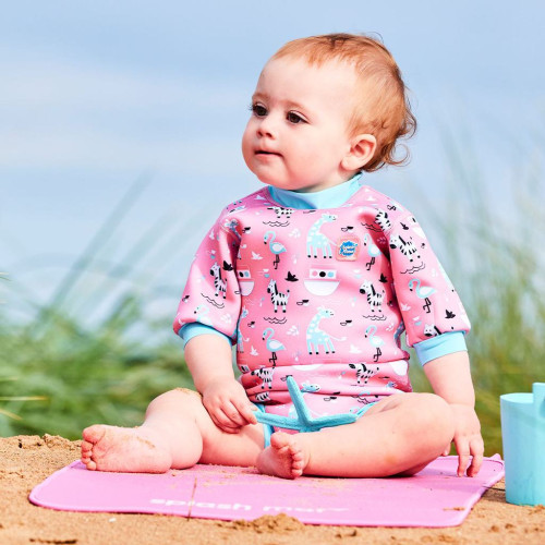 Baby neoprén - body - Zvířátka růžová