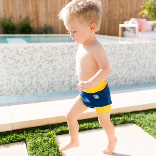 Plavky Happy Nappy DUO - Navy/Yellow