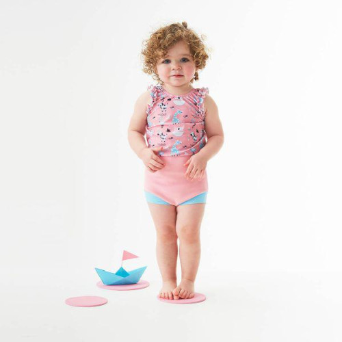 Plavky Happy Nappy kostýmek - Zvířátka růžové