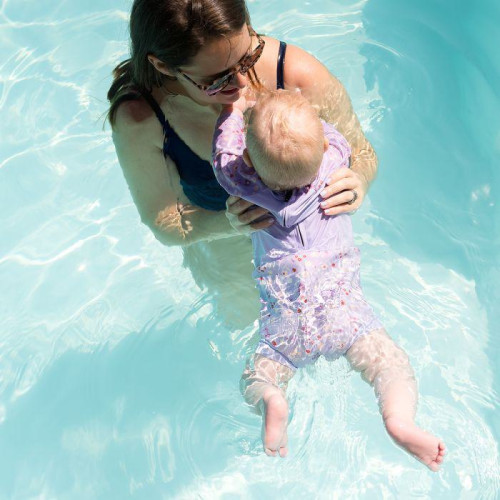 Plavky Happy Nappy UV obleček 3/4 rukáv Lilac Spring