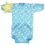 Baby neoprén-body - modré květy Vel. S (0-4 měs)
