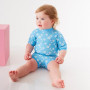 Baby neoprén-body - modré květy Vel. S (0-4 měs)